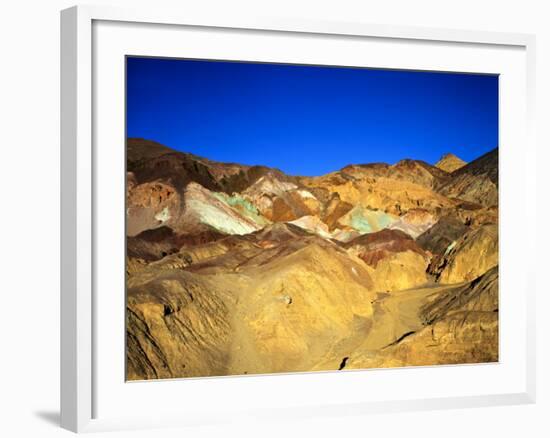 Artists Palatte a Rainbow of Colors at Edge of Black Mountains, Death Valley National Park, CA-Bernard Friel-Framed Photographic Print