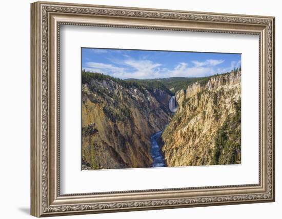 Artists Point Looking Towards Lower Falls, Grand Canyon, Yellowstone National Park, Wyoming, U.S.A.-Gary Cook-Framed Photographic Print