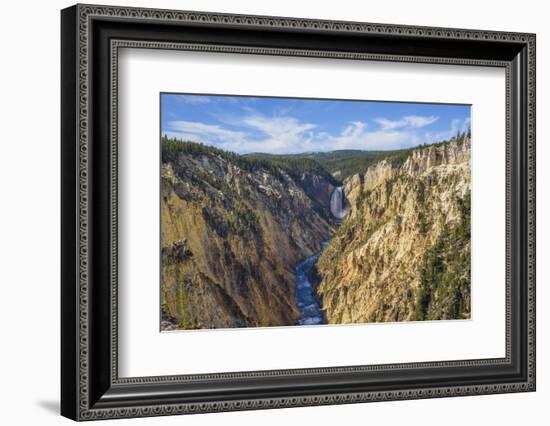 Artists Point Looking Towards Lower Falls, Grand Canyon, Yellowstone National Park, Wyoming, U.S.A.-Gary Cook-Framed Photographic Print