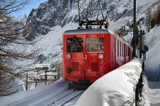 Scenic Mountain Train in Snow-ArtOfPhoto-Photographic Print