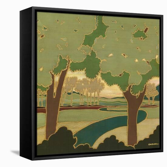 Arts and Crafts Landscape I-Wendy Russell-Framed Stretched Canvas