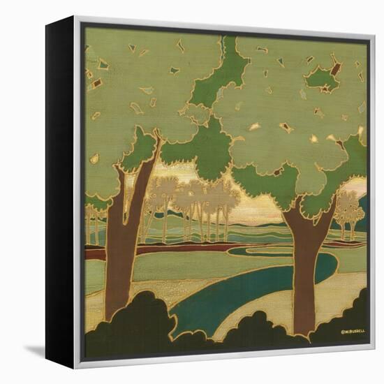 Arts and Crafts Landscape I-Wendy Russell-Framed Stretched Canvas