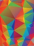 Rainbow Polygonal Background-artshock-Art Print