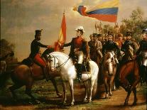 Simon Bolivar Honoring the Flag after Battle of Carabobo, June 24, 1821-Arturo Michelena-Laminated Giclee Print