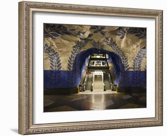 Artwork in Kungstradgarden Subway Station, Stockholm, Sweden, Scandinavia, Europe-Ian Egner-Framed Photographic Print