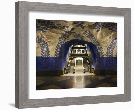 Artwork in Kungstradgarden Subway Station, Stockholm, Sweden, Scandinavia, Europe-Ian Egner-Framed Photographic Print