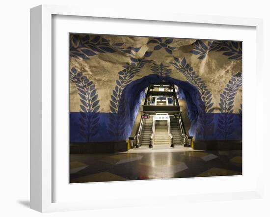 Artwork in Kungstradgarden Subway Station, Stockholm, Sweden, Scandinavia, Europe-Ian Egner-Framed Photographic Print