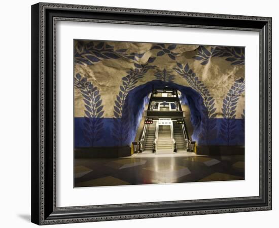 Artwork in Kungstradgarden Subway Station, Stockholm, Sweden, Scandinavia, Europe-Ian Egner-Framed Photographic Print