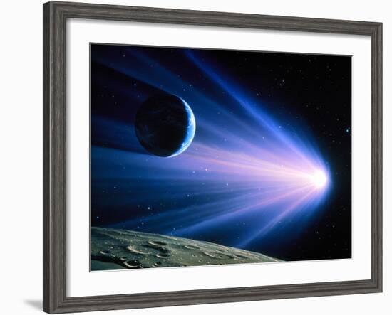 Artwork of a Comet Passing Earth-Joe Tucciarone-Framed Photographic Print