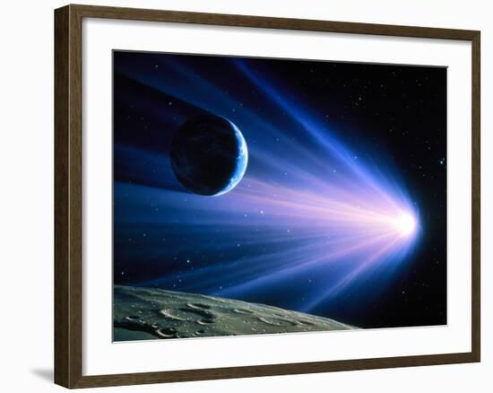 Artwork of a Comet Passing Earth-Joe Tucciarone-Framed Photographic Print
