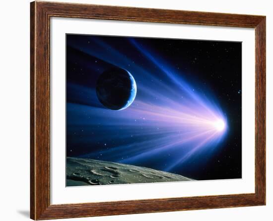 Artwork of a Comet Passing Earth-Joe Tucciarone-Framed Photographic Print