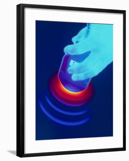 Artwork of a Hand Holding An Ultrasound Transducer-David Gifford-Framed Photographic Print