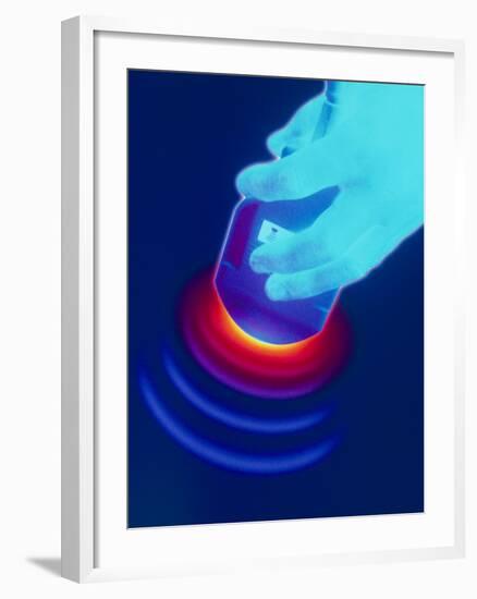 Artwork of a Hand Holding An Ultrasound Transducer-David Gifford-Framed Photographic Print