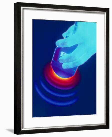 Artwork of a Hand Holding An Ultrasound Transducer-David Gifford-Framed Photographic Print