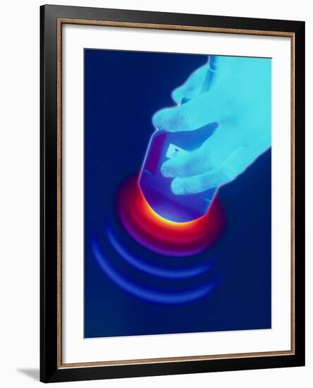 Artwork of a Hand Holding An Ultrasound Transducer-David Gifford-Framed Photographic Print