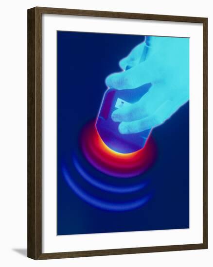 Artwork of a Hand Holding An Ultrasound Transducer-David Gifford-Framed Photographic Print