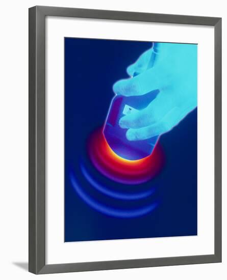 Artwork of a Hand Holding An Ultrasound Transducer-David Gifford-Framed Photographic Print