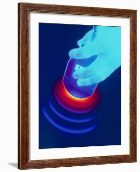 Artwork of a Hand Holding An Ultrasound Transducer-David Gifford-Framed Photographic Print