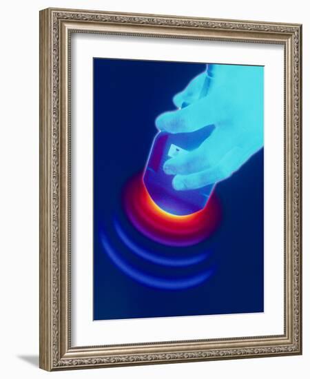 Artwork of a Hand Holding An Ultrasound Transducer-David Gifford-Framed Photographic Print