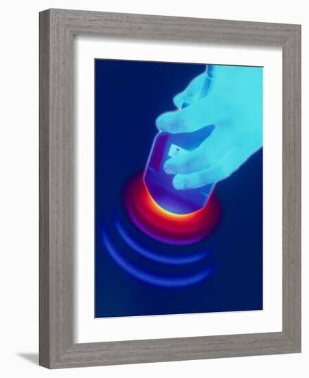 Artwork of a Hand Holding An Ultrasound Transducer-David Gifford-Framed Photographic Print