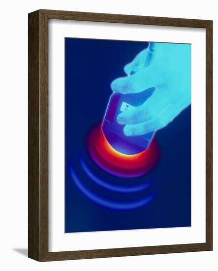 Artwork of a Hand Holding An Ultrasound Transducer-David Gifford-Framed Photographic Print