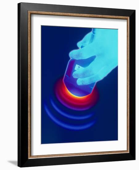 Artwork of a Hand Holding An Ultrasound Transducer-David Gifford-Framed Photographic Print