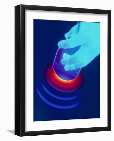 Artwork of a Hand Holding An Ultrasound Transducer-David Gifford-Framed Photographic Print