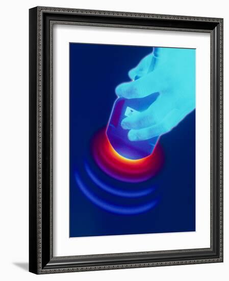 Artwork of a Hand Holding An Ultrasound Transducer-David Gifford-Framed Photographic Print