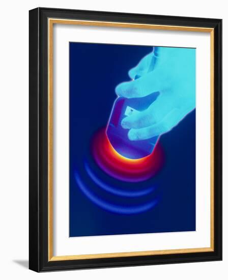 Artwork of a Hand Holding An Ultrasound Transducer-David Gifford-Framed Photographic Print