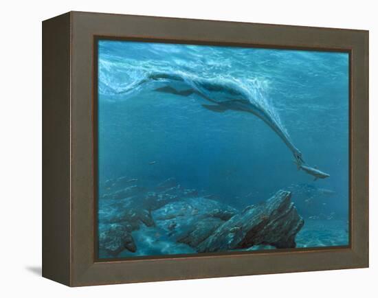 Artwork of a Plesiosaur Dinosaur Hunting-Chris Butler-Framed Premier Image Canvas