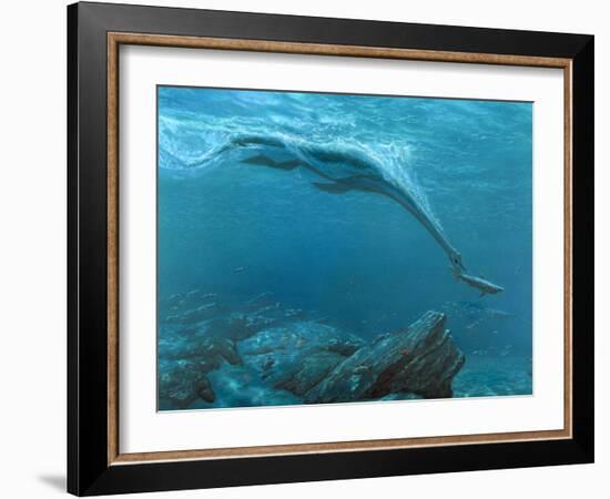 Artwork of a Plesiosaur Dinosaur Hunting-Chris Butler-Framed Photographic Print