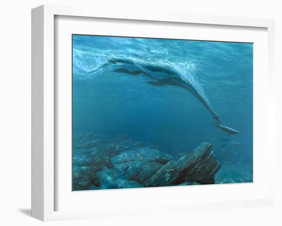 Artwork of a Plesiosaur Dinosaur Hunting-Chris Butler-Framed Photographic Print