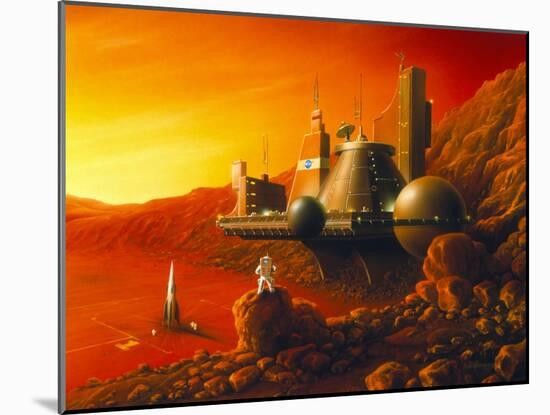 Artwork of a Space Colony on the Surface of Mars-Detlev Van Ravenswaay-Mounted Photographic Print