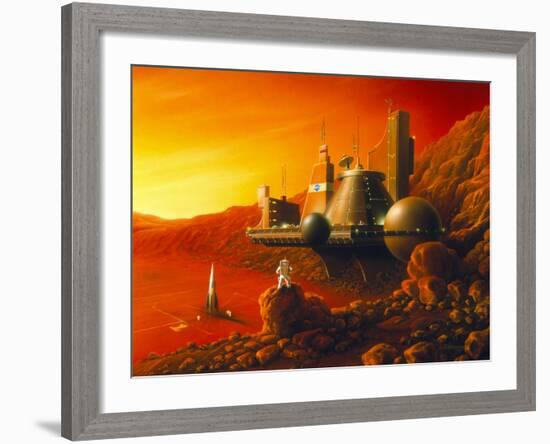 Artwork of a Space Colony on the Surface of Mars-Detlev Van Ravenswaay-Framed Photographic Print