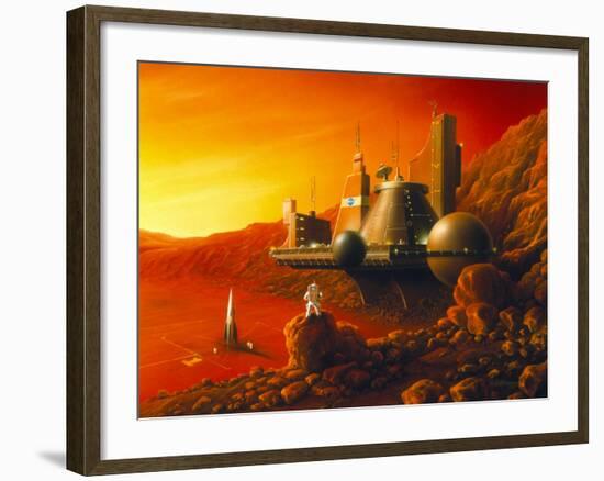 Artwork of a Space Colony on the Surface of Mars-Detlev Van Ravenswaay-Framed Photographic Print