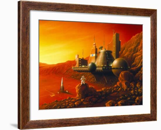 Artwork of a Space Colony on the Surface of Mars-Detlev Van Ravenswaay-Framed Photographic Print