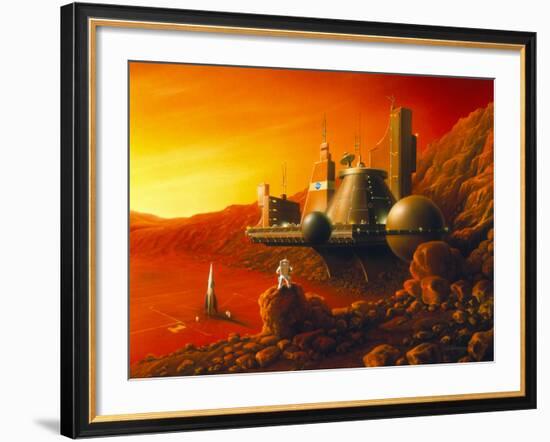 Artwork of a Space Colony on the Surface of Mars-Detlev Van Ravenswaay-Framed Photographic Print
