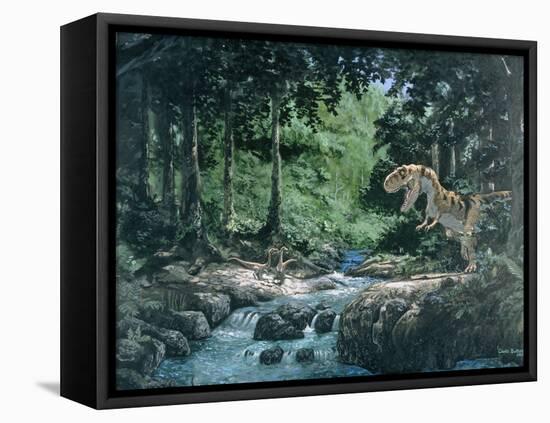 Artwork of a Tyrannosaurus Rex Dinosaur-Chris Butler-Framed Premier Image Canvas