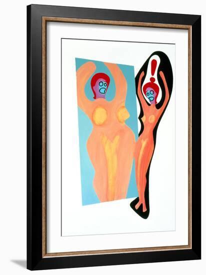 Artwork of An Anorexic Woman Looking In a Mirror-Paul Brown-Framed Photographic Print