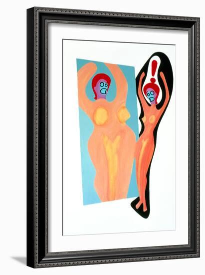 Artwork of An Anorexic Woman Looking In a Mirror-Paul Brown-Framed Photographic Print