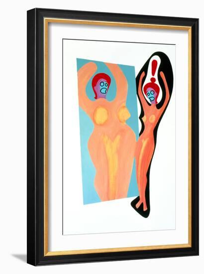 Artwork of An Anorexic Woman Looking In a Mirror-Paul Brown-Framed Photographic Print