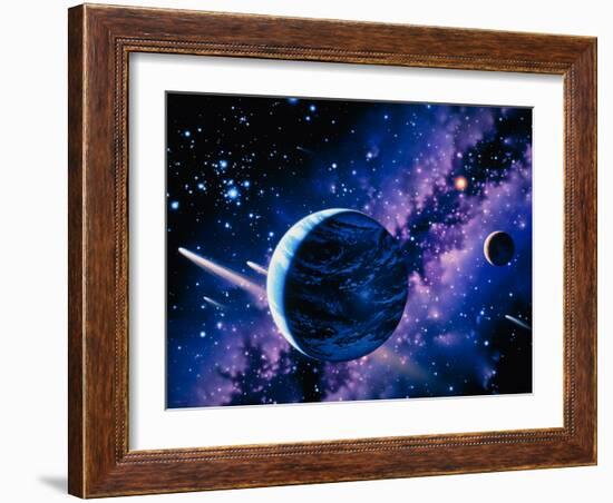 Artwork of Comets Passing the Earth-Joe Tucciarone-Framed Photographic Print