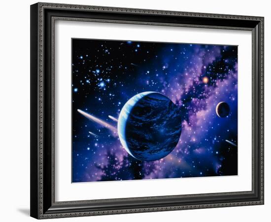 Artwork of Comets Passing the Earth-Joe Tucciarone-Framed Photographic Print