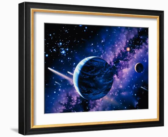 Artwork of Comets Passing the Earth-Joe Tucciarone-Framed Photographic Print