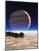 Artwork of Europa's Surface with Jupiter In Sky-Julian Baum-Mounted Photographic Print