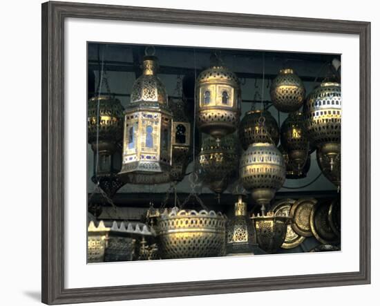 Artwork of Moroccan Brass Lanterns, Casablanca, Morocco-Bill Bachmann-Framed Photographic Print