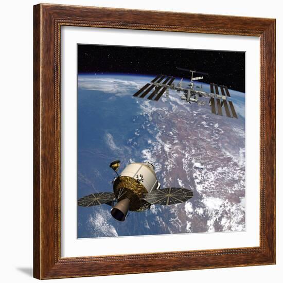 Artwork of the Next Generation NASA Spacecraft, the Orion Crew Exploration Vehicle-null-Framed Photo