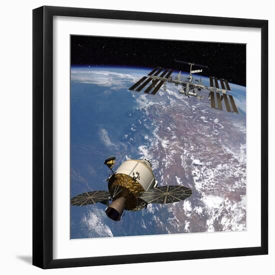 Artwork of the Next Generation NASA Spacecraft, the Orion Crew Exploration Vehicle-null-Framed Photo