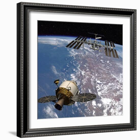 Artwork of the Next Generation NASA Spacecraft, the Orion Crew Exploration Vehicle-null-Framed Photo