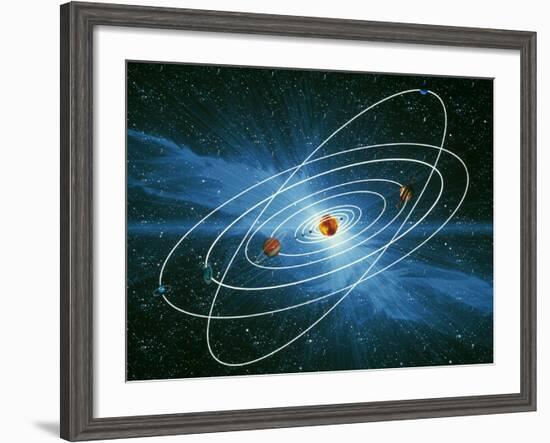 Artwork of the Orbits of the Planets-Victor Habbick-Framed Photographic Print